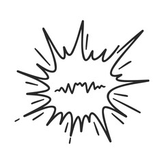Comic book style explosion with energy waves – stock vector icon in line style