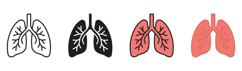 Medical lungs icon  set representing respiratory system and pulmonary health , vector illustration .