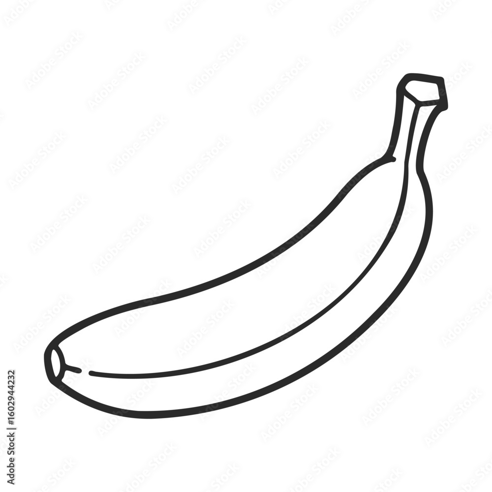 Poster hand-drawn outline of a banana in minimalist style – stock vector icon in line style