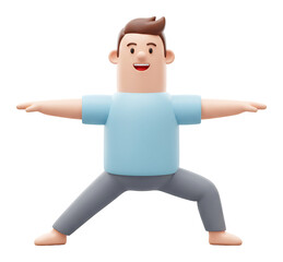 笑顔の男性 爽やかヨガポーズ