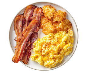 White Plate with Eggs, Bacon, and Potatoes