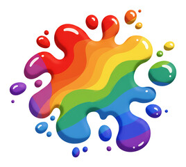 Obraz premium 虹色インク 鮮やか飛沫模様