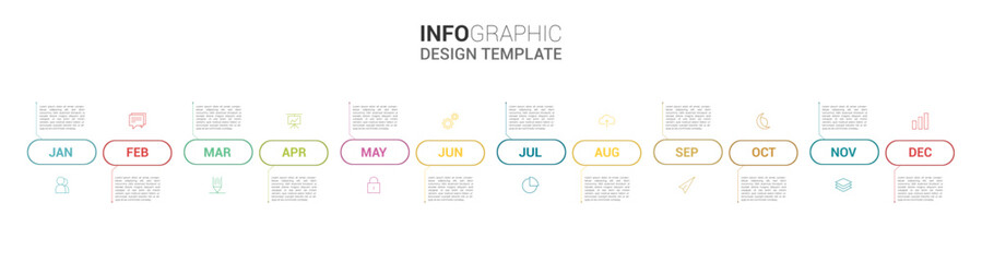 Minimal Horizontal Timeline Infographic Template for Business and Education Presentations