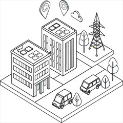 vector illustration of a smart city