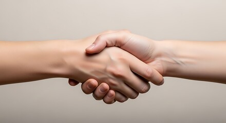 Closeup of two people shaking hands symbolizing a successful business agreement