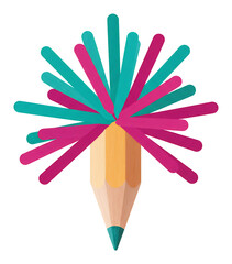 鮮やか色彩鉛筆爆発