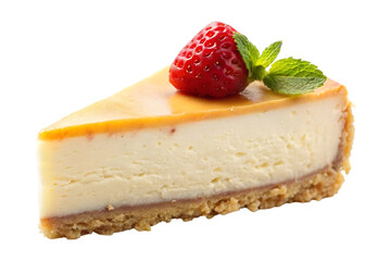 slice of cheesecake image isolated on a transparent background