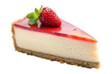 slice of cheesecake image isolated on a transparent background