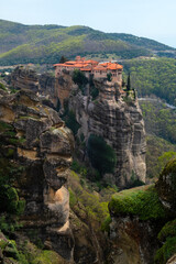 Meteora, rock formation in the regional unit of Trikala, in Thessaly, in northwestern Greece, hosting one of the most impressive complexes of Eastern Orthodox monasteries. UNESCO World Heritage. 