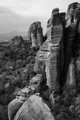 Meteora, rock formation in the regional unit of Trikala, in Thessaly, in northwestern Greece, hosting one of the most impressive complexes of Eastern Orthodox monasteries. UNESCO World Heritage. 