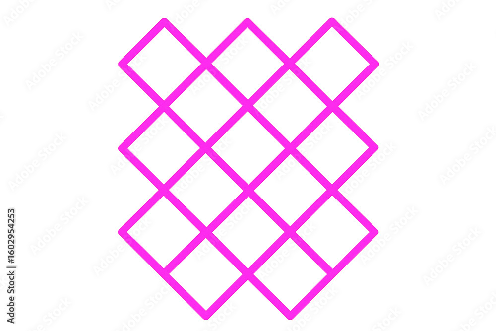 Aufkleber seamless geometric pattern of pink diamonds intertwining on a transparent background, creating a mod