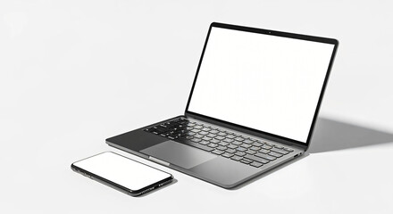 Clean Slate: A Minimalist View of a Laptop and Smartphone