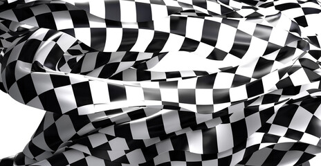 Obraz premium High-quality image of a waving checkered flag. Perfect for sports, racing, and victory themes.