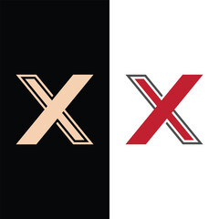 Obraz premium Modern letter X creative unique new shape stylish branding logo design.