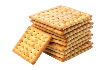 stack of square crackers image isolated on a transparent