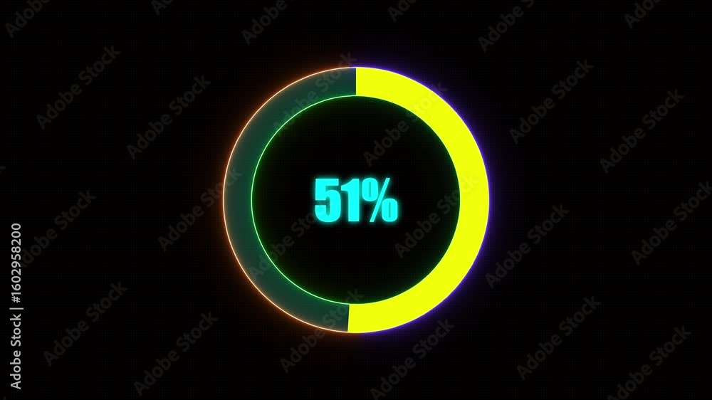 Poster 51% bar chart animation percentage diagrams modern animation design percentage circle 4k animation. 