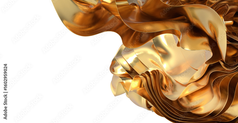 Poster luxury golden texture. abstract background with shiny folds. perfect for design projects.
