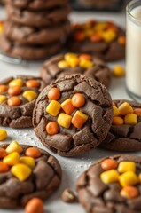 Delicious Chocolate Candy Corn Cookies