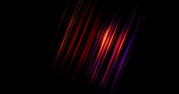 Red fractals lines shining and moving