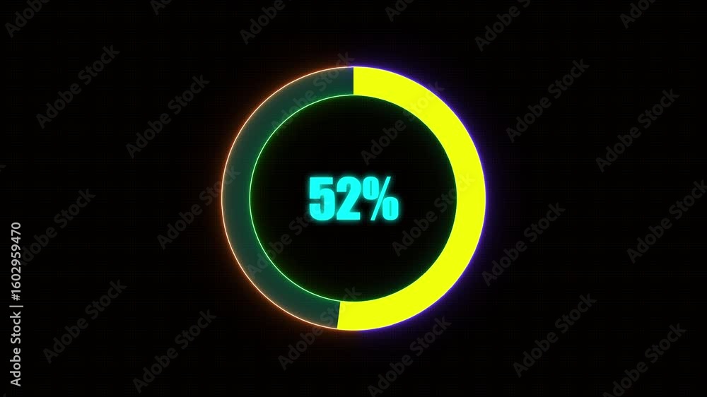 Poster 52% bar chart animation percentage diagrams modern animation design percentage circle 4k animation. 