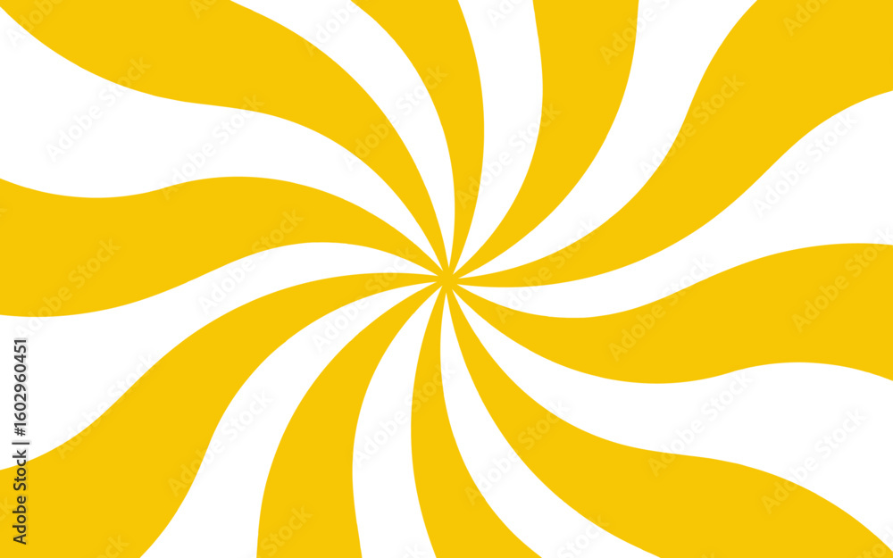 Canvas Prints abstract bright and energetic spiral background with alternating curved yellow and white segments. m