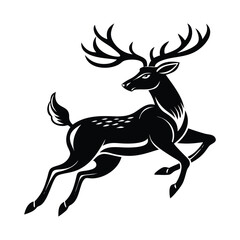 Majestic Deer Silhouette with Intricate Antlers