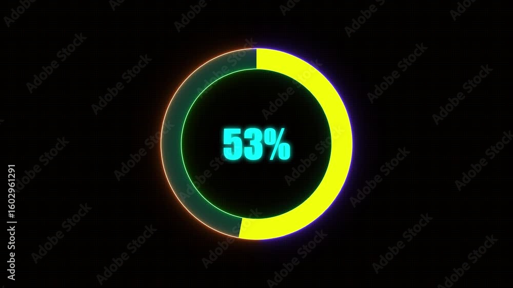 Poster 53% bar chart animation percentage diagrams modern animation design percentage circle 4k animation. 