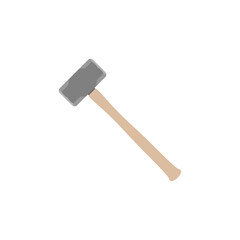 sledgehammer flat design vector illustration isolated on white background. illustration for construction, demolition, industry, or graphic themes