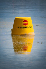 Wildlife only buoy designating protected area