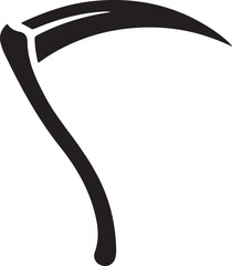 Scythe cutting tool silhouette vector illustration design