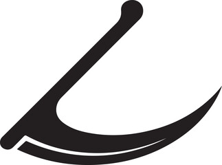 Scythe cutting tool silhouette vector illustration design