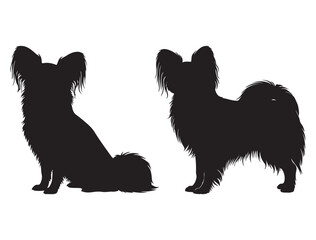 PAPILLON DOG SILHOUETTE