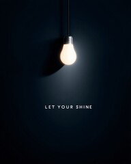 Illuminate your path a glowing lightbulb in a dark room inspiring light and shine captivating visuals