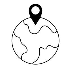 Map Navigation Line Icons