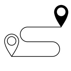 Map Navigation Line Icons