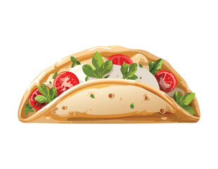 Fresh Veggie Filled Flatbread - Vector Illustration