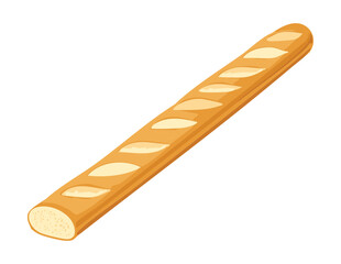 Long Crispy Plain Baked Breadstick - Vector Illustration