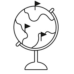 Map Navigation Line Icons