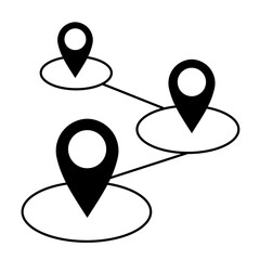 Map Navigation Line Icons