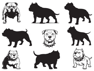 PITBULL DOG SILHOUETTE