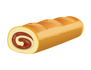 Delicious Savory Loaf with Swirl Filling - Vector Illustration