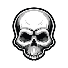 Fototapeta premium Detailed Skull Vector Art – Ideal for T-Shirts, Tattoos, Posters