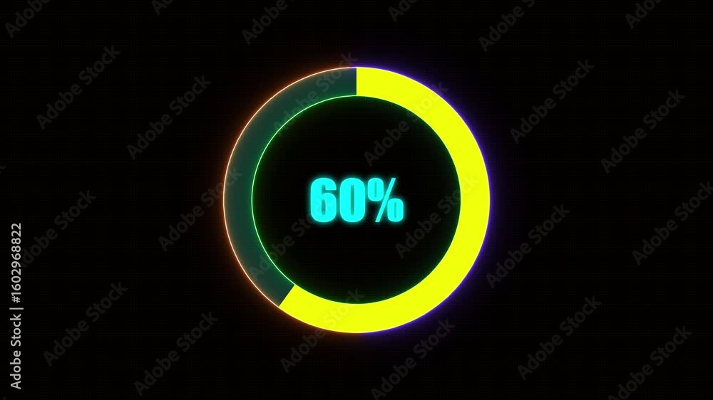 Poster 60% bar chart animation percentage diagrams modern animation design percentage circle 4k animation. 