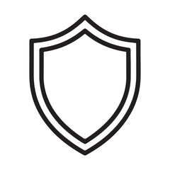 Obraz premium Simple Black Outline Shield Icon for Security or Protection