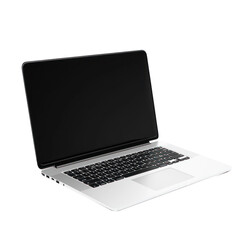 Silver laptop closed isolated on transparency background