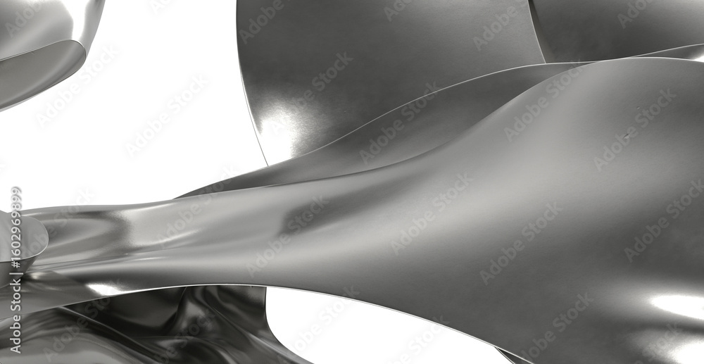 Poster high-resolution image of abstract metallic forms, perfect for backgrounds or design projects.