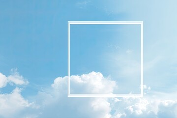 Blank frame against a pale blue sky