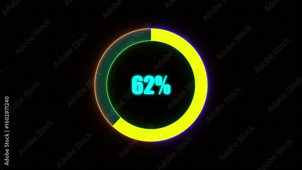 Poster 62% bar chart animation percentage diagrams modern animation design percentage circle 4k animation. 