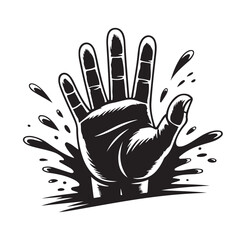 Obraz premium Stylized human hand vector illustration