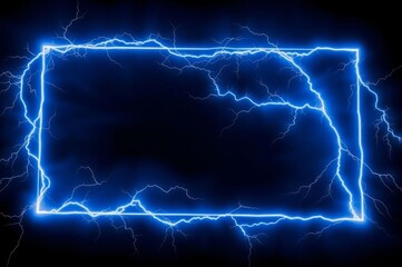 Electric Blue Lightning Borders with Thunderbolt Effect